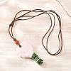 Adjustable Sunflower Porcelain Whistle Pendant Waxed Cord Necklaces for Women FB-CBA68CE-01A-1