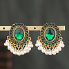 Oval Alloy & Rhinestone Chandelier Earrings FS-WG1A981-03-1