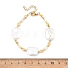 Natural Baroque Pearl Keshi Pearl & Brass Beaded Bracelets for Women BJEW-JB13798-4