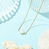 Natural Baroque Keshi Pearl Pendant 304 Stainless Steel Cable Chain Necklaces for Women NJEW-JN06225-02-1