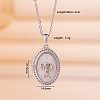 Brass Micro Pave Clear Cubic Zirconia with Natural White Shell Pendant 304 Stainless Steel Cable Chain Necklaces for Women WGAF233-08-1