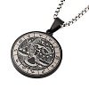 Retro Mandala 201 Stainless Steel Box Chain Constellation Pendant Necklaces for Women Men NJEW-M223-01G-1