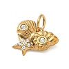 304 Stainless Steel & Crystal Rhinestone Pendants STAS-G391-02G-01-2