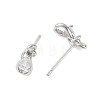 SHEGRACE Teardrop Brass Micro Pave Clear Cubic Zirconia Stud Earrings XGRQ4N877-701P-2