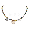 Natural Spiral Shell Pendant Necklaces NJEW-JN05179-2
