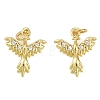 Brass Micro Pave Clear Cubic Zirconia Charms KK-D218-24G-01-1