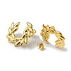 Ion Plating(IP) 304 Stainless Steel Olive Branch Wreath Stud Earrings for Women EJEW-I284-02G-2