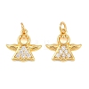 Brass Micro Pave Cubic Zirconia Charms KK-F927-23G-1