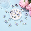 20Pcs Blue & White Floral Printed Porcelain Pendants PALLOY-YW00112-01-5