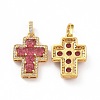 Brass Micro Pave Clear Cubic Zirconia Pendants ZIRC-F135-24G-B-2