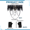 2 Pairs Polyester Lace Gloves AJEW-ME0003-36-2