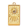 304 Stainless Steel with Crystal Rhinestone Pendants RB-OY001-07G-1