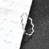 Anti-Tarnish Rhodium Plated 925 Sterling Silver Minimalist Wave Finger Ring for Women JR873A-1