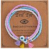 3Pcs Glass Seed Bead Evil Eye Stretch Bracelet Sets TV4685-5-1