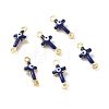 Brass Enamel Connector Charms KK-J302-08G-06-2