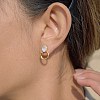 304 Stainless Steel & Clear Cubic Zirconia Dangle Stud Earrings EJEW-G468-03G-01-1