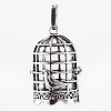 Rack Plating Brass Cage Pendants X-KK-Q402-14AS-1
