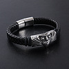 Punk Braided PU Leather Cord Bracelets ES9307-1-2