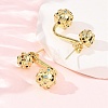Brass Micro Pave Cubic Zirconia Stud Earrings EJEW-D351-13G-01-1