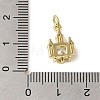 Brass Micro Pave Clear Cubic Zirconia Pendants KK-R162-018G-3