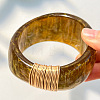 Resin Wide Bangels with Alloy Wire Wrapped for Women WG69B81-02-1