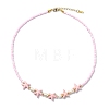 2Pcs 2 Styles Ocean Turtle Starfish Synthetic Turquoise & Natural Pearl & Glass Seed Beaded Necklaces NJEW-JN06130-01-4