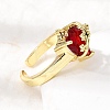Glass Cuff Open Rings RJEW-P178-01D-G-2
