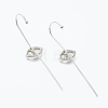 Brass Micro Pave Clear Cubic Zirconia Ear Wrap Crawler Hook Earrings EJEW-J101-19P-2