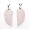 Natural Rose Quartz Pendants LS-G-E339-02H-1