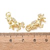 Brass Micro Pave Clear Cubic Zirconia Pendants CU-E003-18G-04-3