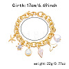Beach Style Alloy Enamel & Plastic Pearl Charm Bracelets WG5E974-05-1