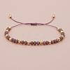 Glass & Brass Round Beads Braided Bead Bracelets RD6595-16-1