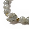Natural & Synthetic Mixed Gemstone Moon and Star Beaded Stretch Bracelet for Women G-G997-C-4