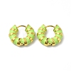 Enamel Round Hoop Earrings EJEW-Q704-05G-07-1