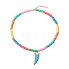 Handmade Polymer Clay Heishi Beads Pendant Necklaces X1-NJEW-JN02817-1