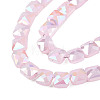 Electroplate Opaque Solid Color Glass Beads Strands X-EGLA-N002-42-01-3