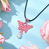 Glass Seed Beads Beaded Butterfly Pendant Necklaces NJEW-MZ00083-02-1