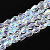 Transparent Electroplate Glass Beads Strands EGLA-N023-6x8mm-A01-1