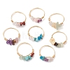 Natural Gemstone Chips Finger Rings RJEW-JR00800-4