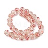 Luminous Handmade Enamel Gold Sand Glass Beads Strands LAMP-U004-08-3