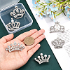 6Pcs 6 Style Crystal Rhinestone Crown Brooch Pins with Plastic Pearl Beaded JEWB-CA0001-29-3