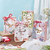 DELORIGIN 12Pcs 4 Colors Mother's Day Theme Flower Print Paper Handle Bags CARB-DR0001-01-4