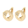 Brass Clear Cubic Zirconia Hoop Earrings EJEW-Q014-38G-2