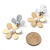 304 Stainless Steel Flower Stud Earrings for Women STAS-Z112-22GP-5