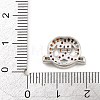 Brass Micro Pave Orange Cubic Zirconia Beads CU-CBAD306-22P-3