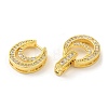 Rack Plating Brass Micro Pave Clear Cubic Zirconia Fold Over Clasps KK-H447-18G-3