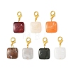 Square Acrylic Imitation Gemstone Pendant Decorations HJEW-JM04575-2