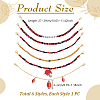 6Pcs 6 Styles Handmade Polymer Clay & CCB Plastic & Glass & Alloy Enamel Pendant Hat Chains HJEW-GA00089-2