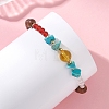 Wood & Natural Quartz Crystal & Carnelian & Synthetic Turquoise Beaded Stretch Bracelets for Women BJEW-TA00730-2