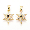 Brass Micro Pave Cubic Zirconia Pendants KK-T070-59A-G-1